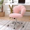 360Â°Swivel Height Adjustable,Swivel Chair,Teddy fabric,home office chair
