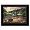 "Lakefront Camping II" By Ed Wargo, Ready to Hang Framed Print, Black Frame