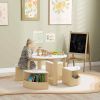 5 Piece Kids Table and Chairs Set with Storage, White, Perfect for Art, Craft, Drawing, Playroom, Classroom, Nursery