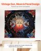 VEVOR Sun and Moon Tapestry Psychedelic Mystic Floral Aesthetic Vintage Tapestry