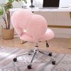 360Â°Swivel Height Adjustable,Swivel Chair,Teddy fabric,home office chair