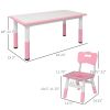 Kids Activity Table & Chair Set, 4 Chairs, Adjustable Height, Easy-Clean, Green, Perfect for 1.5-5 Yrs, Play & Learning