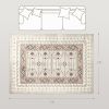 Machine Washable Area Rug 5x7, Non-Slip Boho Flannel Print Floor Carpet for Living Room, Bedroom, Dining Room, Brown