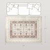 Machine Washable Area Rug 4x6, Non-Slip Boho Flannel Print Floor Carpet for Living Room, Bedroom, Dining Room, Brown