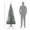 6ft Artificial Snow Flocked Christmas Tree with Foldable Steel Stand Home Indoor Decoration Green