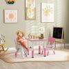 Adjustable Kids' Table and Chair Set, 3 Pieces, Easy Clean, Pink, Perfect for Daycare and Classroom Use