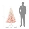 5ft Pencil Christmas Tree, Pink Christmas Tree with 450 Branches & Detachable Base, Home Party Christmas Decoration, Pink