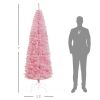7ft Artificial Christmas Tree, Holiday Xmas Pencil Tree Decoration with Automatic Open for Home Party, Pink