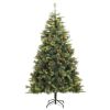 Artificial Hinged Christmas Tree Green PVC 82.7 in Collapsible