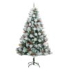 Artificial Hinged Christmas Tree Green and white PVC and Metal