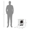 Electric Fireplace Stove, Freestanding Fireplace Heater with Realistic LED Flame, Overheat Protection, 750W/1500W, White