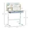 Kids Study Desk Set, Height Adjustable Table & Chair with Tilt Desktop, Drawer & Storage, for Homework & Arts, Blue