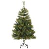 Artificial Hinged Christmas Tree Green PVC 47.2 in Foldable