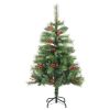Artificial Hinged Christmas Tree Green PVC, Metal Decorative Inlays