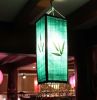 National Style Cloth Lantern With Tassel Creative Handmade Home Decor Painted Lamp Shade, Green