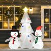 6ft Christmas Inflatable Tree with Star and Snowmen, LED Lighted for Home Indoor Outdoor Garden Lawn Decoration Party Prop