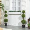2 PCS 45.3" Topiary Balls Boxwood Topiary Plants, 3 Ball Fake Plants in Pots for Indoor Outdoor Living Room, Green