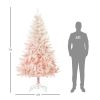 7ft Pencil Christmas Tree, Pink Artificial Christmas Tree for Holiday Home Decoration with Metal Stand & Automatic Open, Pink