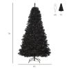 7ft Black Pencil Artificial Christmas Tree Halloween Style Automatic Open Holiday Home Decoration