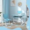 Adjustable Kids Desk and Chair Set with Tilt Desktop & Storage, Blue