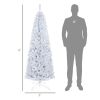6 FT Artificial Christmas Tree, Pencil Xmas Tree with Lights, Stand, 618 Tips, Holiday Home Indoor Decoration for Party, White