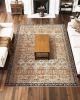 Large Area Rug 7.5x9.5 ft Anti-Skid Tear-Resistant Floor Mat Vintage Brown Green