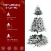 7ft Automatic Tree Structure Single-Sided Pe PVC Material Green Flocking 1687 Branches 450 Lights Warm Color 8 Modes Christmas Tree
