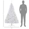 6ft White Christmas Tree Pre Lit PVC with Metal Stand 250 Warm White LED 1000 Tips for Home Decoration