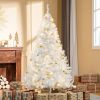 6ft White Christmas Tree Pre Lit PVC with Metal Stand 250 Warm White LED 1000 Tips for Home Decoration