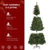 7.5ft Automatic Tree Structure PVC Material 600 Lights Warm Color 8 Modes 1200 Branches Christmas Tree Green
