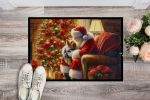 NEW Yorkshire Terrier Yorkie and Santa Claus Doormat Front Door Mat Indoor Outdoor Rugs for Entryway, Non Slip Washable Low Pile, 18H X 27W