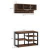 Entryway Coat Rack and Shoe Bench Set 5-Hook Hall Tree Brown for 10 Pairs