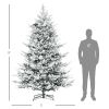 8ft Pine Snow Flocked Artificial Christmas Tree with 1479 Realistic Cedar Branches, Auto Open, Home Holiday Decoration, Green