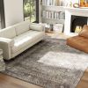 Machine Washable Area Rug 8x10, Non-Slip Traditional Floor Cover Foldable Carpet for Living Room, Dark Mixed-Brown