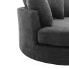Orisfur. 360Â° Swivel Accent Barrel Chair with Storage Ottoman & 4 Pillows, Modern Chenille Leisure Chair Round Accent for Living Room, Gray