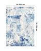Large Area Rug 5 x 7 ft Anti-Skid and Tear-Resistant Floor Mat Modern Blue