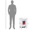 Electric Fireplace Heater, Freestanding Fireplace Stove with Realistic Flame Effect Overheat Protection 750W/1500W White