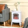 Electric Fireplace Heater, Freestanding Fireplace Stove with Realistic Flame Effect Overheat Protection 750W/1500W White