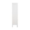 Tall Narrow Tower Freestanding Cabinet with 2 Shutter Doors 5 Tier Shelves for Bathroom, Kitchen ,Living Room ,Storage Cabinet,White