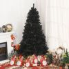 7ft Black Pencil Artificial Christmas Tree Halloween Style Automatic Open Holiday Home Decoration