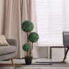 35.5" Ball Boxwood Topiary Tree Artificial Plant in Pot for Indoor & Outdoor Home Decor