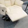 Manual Recliner Chair for Adults, Adjustable Swivel Recliner with Footrest, Padded Arms, PU Leather Upholstery and Steel Base for Living Room