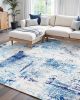 Large Area Rug 5 x 7 ft Anti-Skid and Tear-Resistant Floor Mat Modern Blue