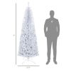 7 FT Artificial Christmas Tree, Pencil Xmas Tree with Lights, Stand, 818 Tips, Holiday Home Indoor Decoration for Party, White
