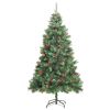 Artificial Hinged Christmas Tree Green PVC and Metal Medium