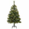 Artificial Hinged Christmas Tree Green PVC, PE, Metal 4.9 feet