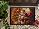 NEW Yorkshire Terrier Yorkie and Santa Claus Doormat Front Door Mat Indoor Outdoor Rugs for Entryway, Non Slip Washable Low Pile, 18H X 27W