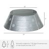 Christmas Tree Collar Steel Tree Ring Skirt Home Xmas Decoration with Snowflake Engraved, 26" Base, Silver