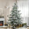 8ft Pine Snow Flocked Artificial Christmas Tree with 1479 Realistic Cedar Branches, Auto Open, Home Holiday Decoration, Green