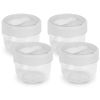 4Pcs Overnight Oats Containers with Lids and Folding Spoons 20OZ Portable Leak-proof Oats Jar For Milk Vegetable and Fruit Salad Yogurt Breakfast Cere